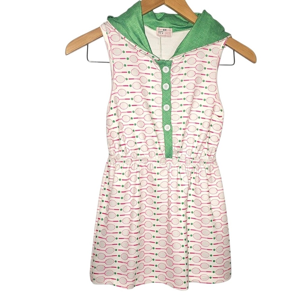 Pete + Lucy Pink And White Hooded Terrific Tennis Romper Girls‎ Size 7/8 NWT